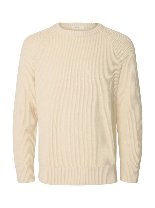 Slmbraun Knit Rlx Rib Crew Neck Noo fra Selected