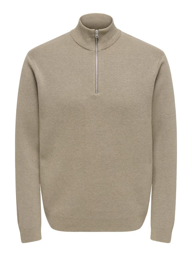 Onsting Reg Half Zip Knit Noos fra Only & Sons