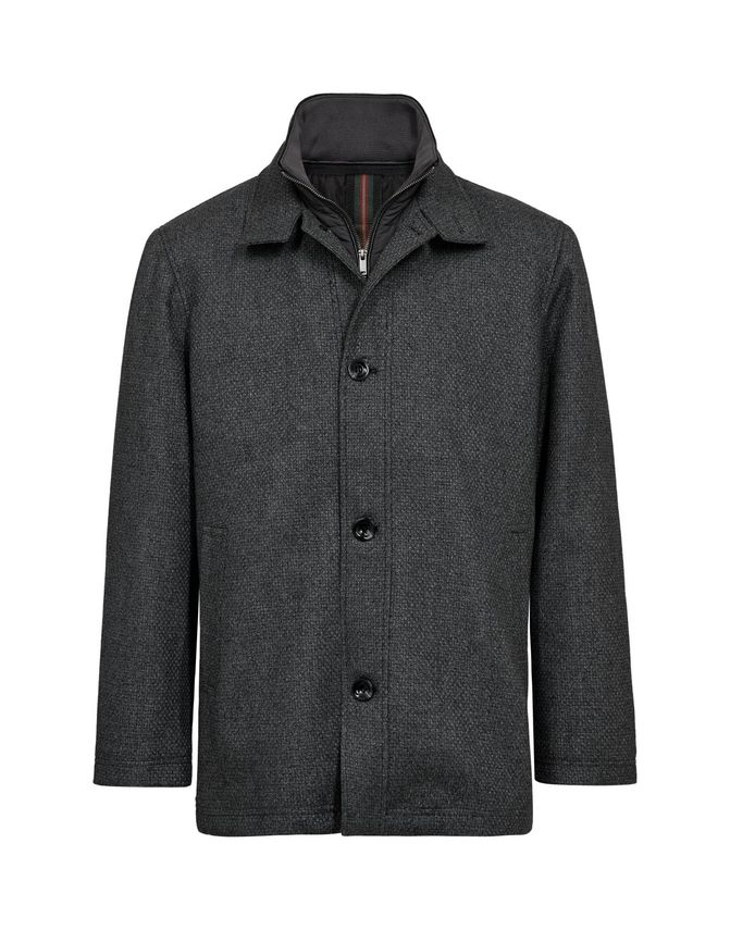 Mens Wool Jacket Regular Fit fra Black Blue