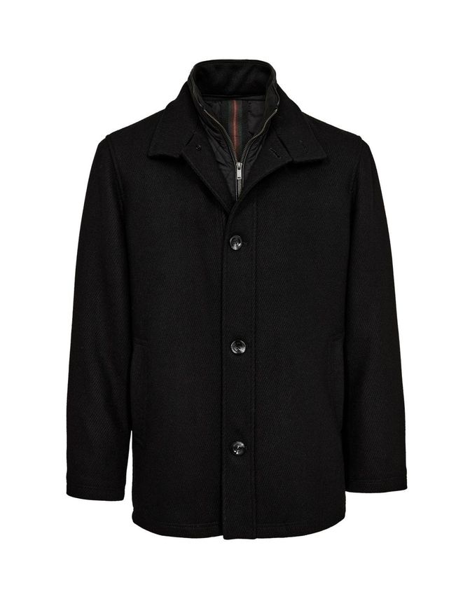 Mens Wool Jacket Regular Fit fra Black Blue