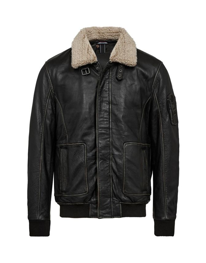 Gm Leather Bomber fra Gino Marcello