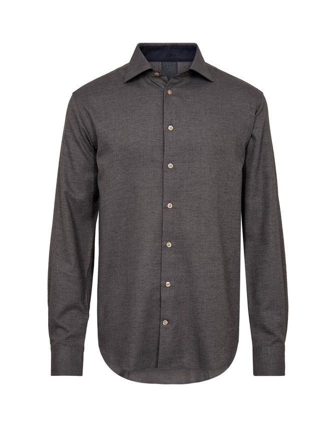Modern Fit L S Shirt Brushed fra Gino Marcello