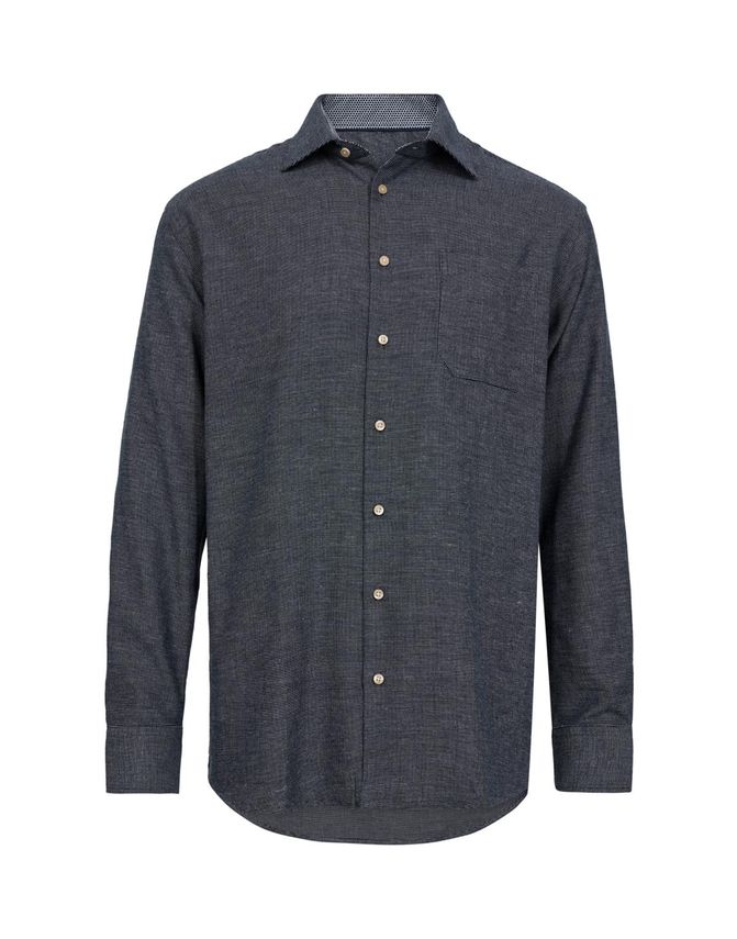 Tofarvet skjorte med brystlomme fra Black Blue – Udsalg!