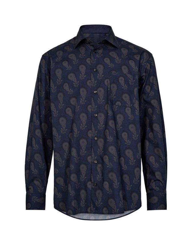 Reg. Fit Shirt L S fra Black Blue