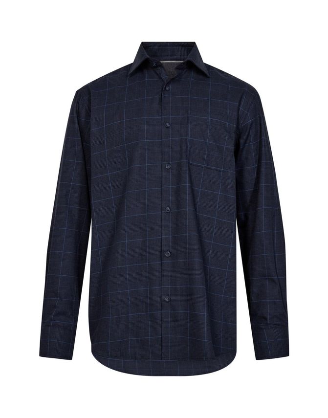 Check Shirt L S Reg. Fit fra Black Blue