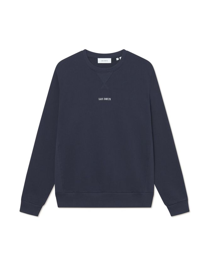 Les Deux Dexter Sweatshirt – Halv-zip med kontrastlogo
