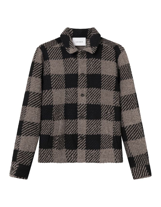 Jaiden Bouclé Check Overshirt fra Les Deux