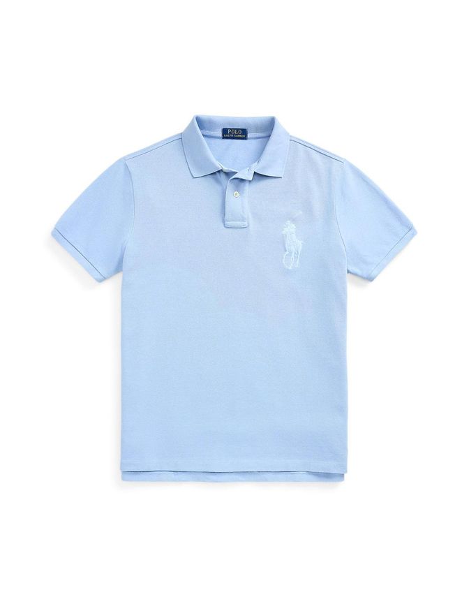 Custom Slim Fit Big Pony Mesh Polo Shirt fra Ralph Lauren