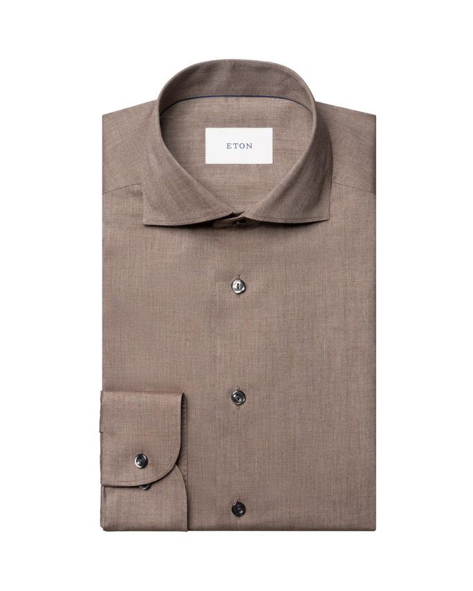 Solid Signature Flannel Shirt fra Eton