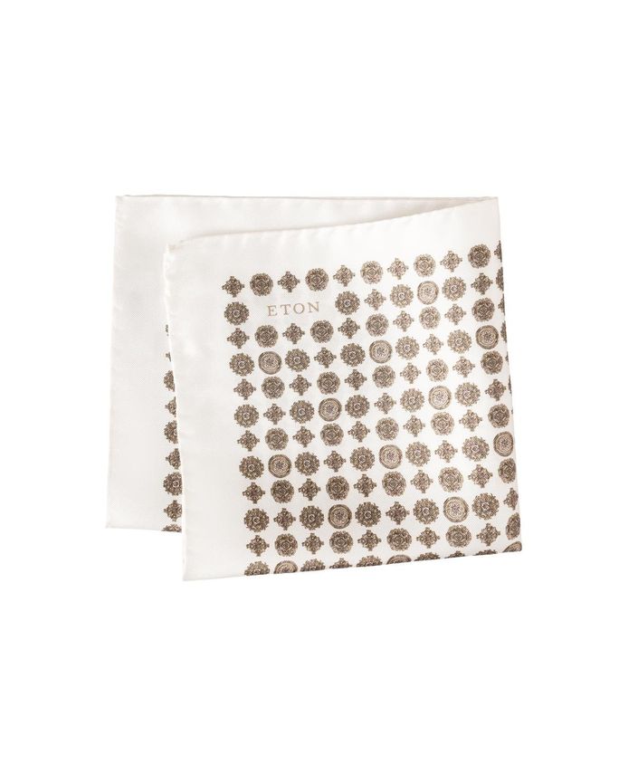 Medallion Silk Twill Pocket Square fra Eton