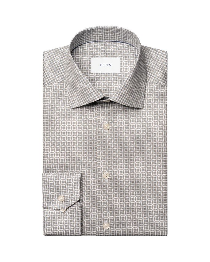 Micro Print Signature Twill Shirt fra Eton